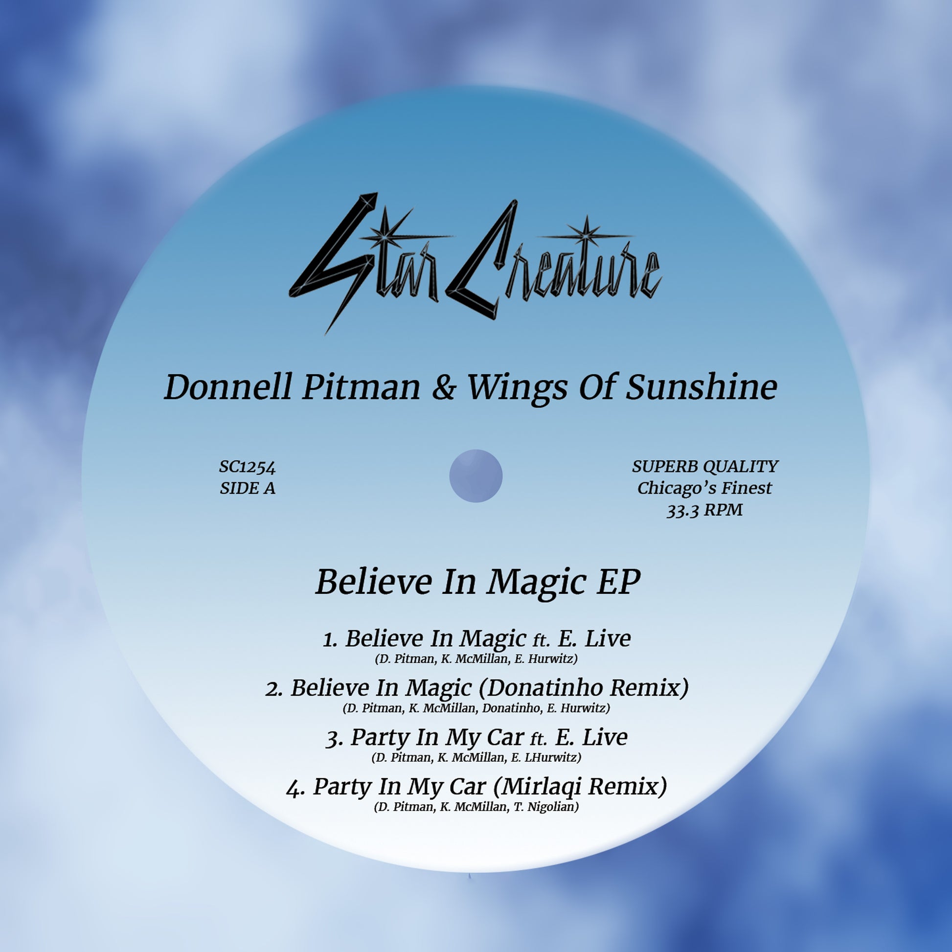 Donnell Pitman & Wings Of Sunshine - Believe In Magic (VINYL 12" EP) | - DISCO *NEW*