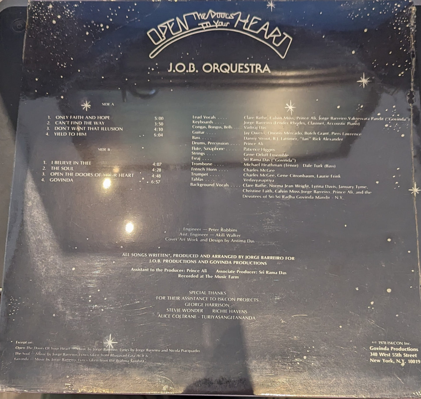 J.O.B. Orquestra Open The Doors To Your Heart LP Mint (M) Near Mint (NM or M-)