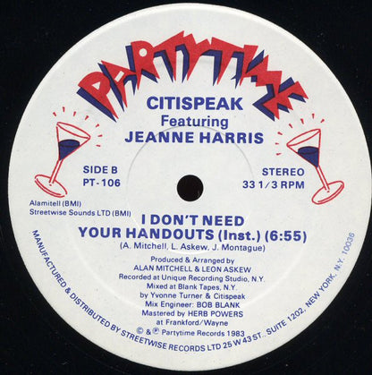 I Don't Need Your Handouts | Excellent (EX) Very Good Plus (VG+)