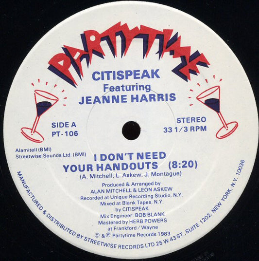 I Don't Need Your Handouts | Excellent (EX) Very Good Plus (VG+)