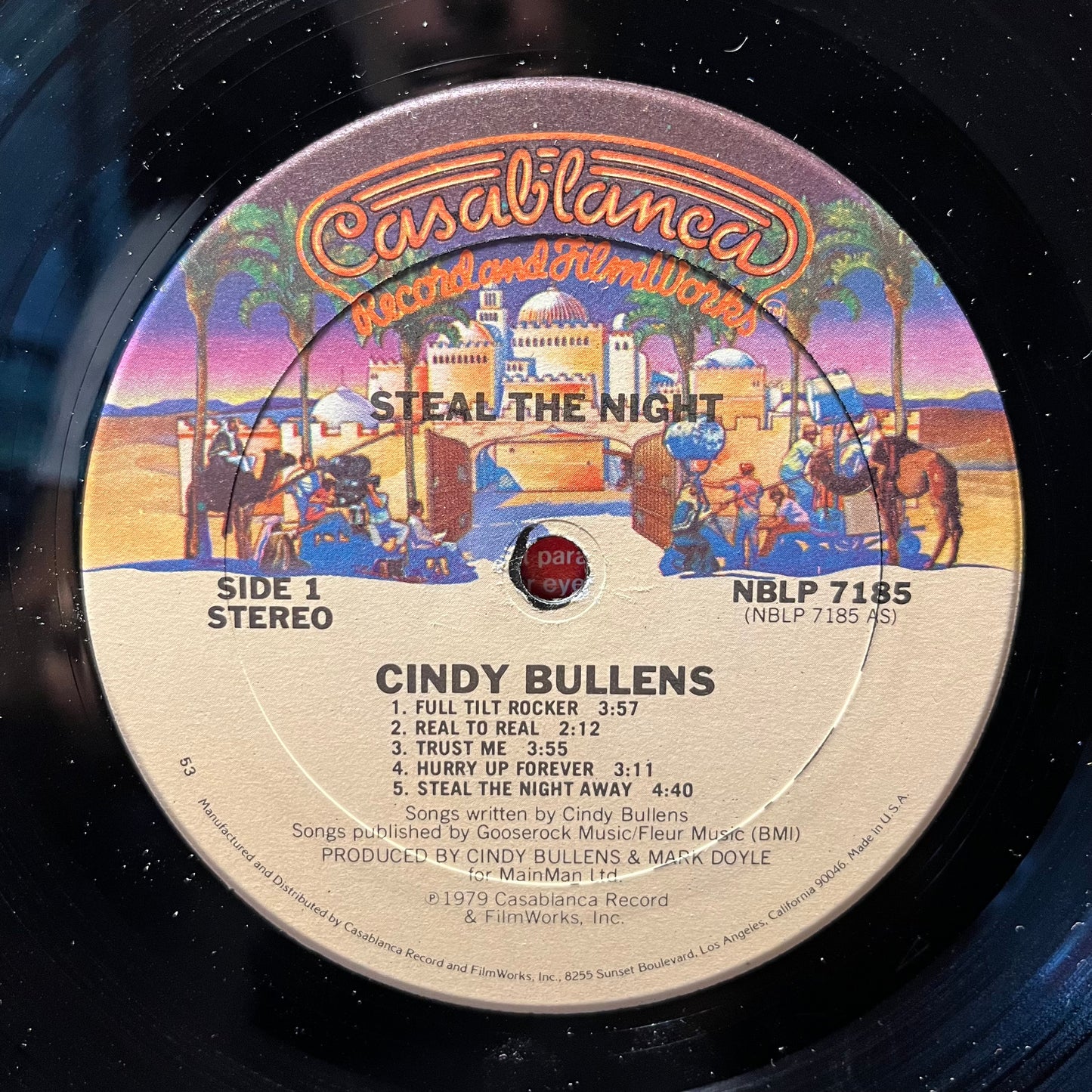 Cindy Bullens Steal The Night LP Near Mint (NM or M-) Near Mint (NM or M-)