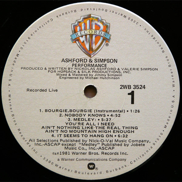 Ashford & Simpson - Performance | Near Mint (NM) Excellent (EX) - DISCO / USED *NEAR MINT*