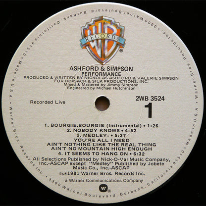 Ashford & Simpson - Performance | Near Mint (NM) Excellent (EX) - DISCO / USED *NEAR MINT*