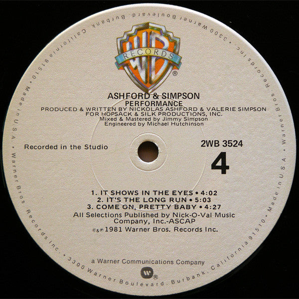 Ashford & Simpson - Performance | Near Mint (NM) Excellent (EX) - DISCO / USED *NEAR MINT*