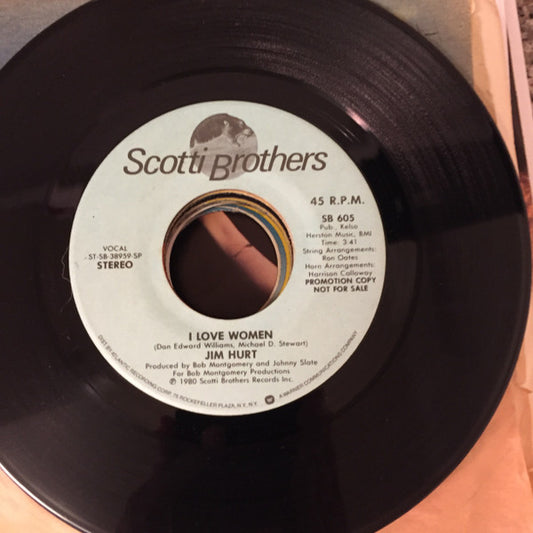 Jim Hurt - I Love Women *45RPM* | Near Mint (NM) Generic - DISCO / USED *NEAR MINT*