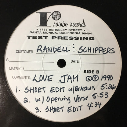 Randell & Schippers - Love Jam (VINYL LP) | Near Mint (NM or M-) Generic - DISCO / USED *NEAR MINT*