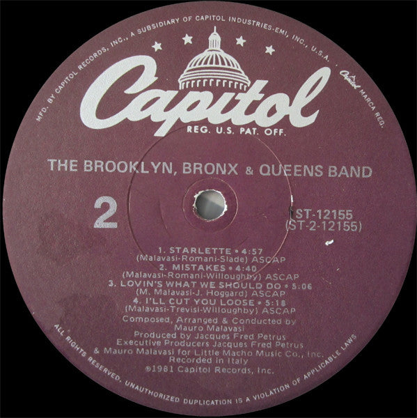The Brooklyn, Bronx & Queens Band The Brooklyn, Bronx & Queens Band LP Very Good Plus (VG+) Excellent (EX)