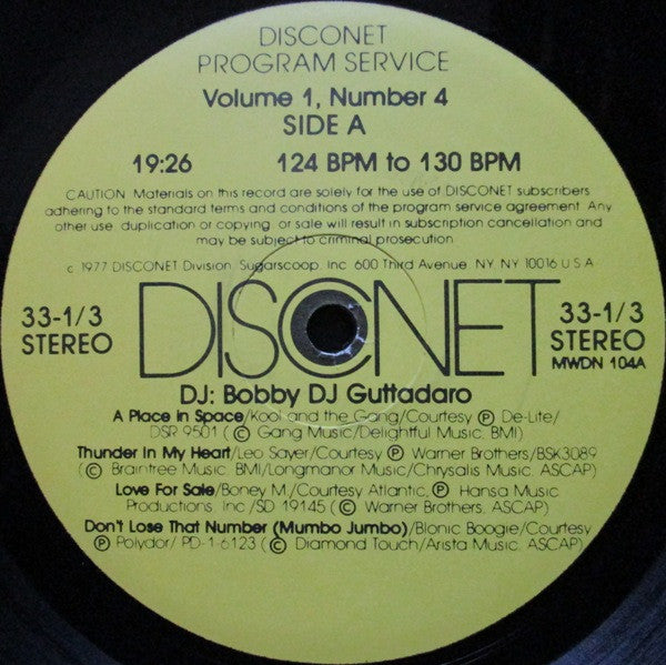 Various - Volume 1, Number 4 | Very Good (VG) Generic - DISCO / USED *VERY GOOD*