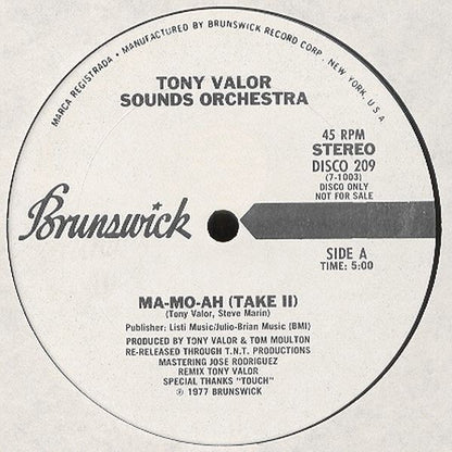 Tony Valor Sounds Orchestra - Ma-Mo-Ah (Take II) / How Can I Forget | Very Good (VG) Generic - DISCO / USED *VERY GOOD*