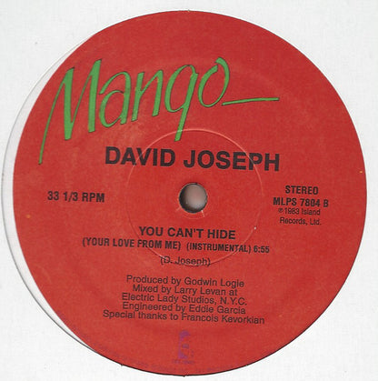 David Joseph - You Can't Hide (Your Love From Me) | Mint (M) Generic - DISCO *NEW/UNOFFICIAL*
