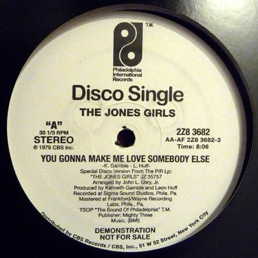 The Jones Girls You Gonna Make Me Love Somebody Else / Nights Over Egypt 12" Mint (M) Generic