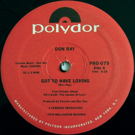 Don Ray Got To Have Loving / Standing In The Rain 12" Mint (M) Generic