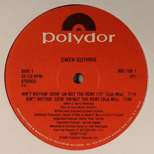 Gwen Guthrie Ain't Nothin' Goin' On But The Rent 12" Mint (M) Generic