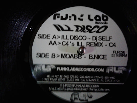 DJ Self / B.Nice Ill Disco / Moabb Funk Lab Records 12" Very Good Plus (VG+) Near Mint (NM or M-)