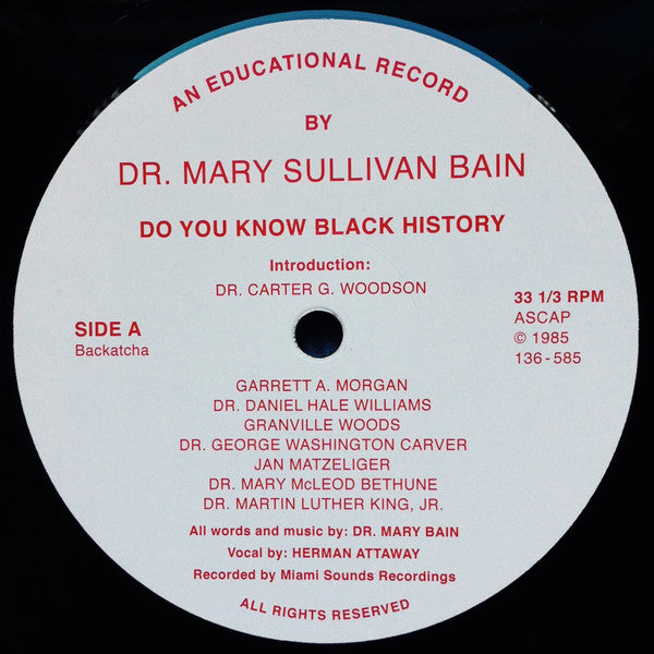 Dr. Mary Sullivan Bain Do You Know Black History 12" Mint (M) Generic