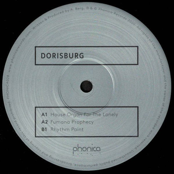 Dorisburg House Organ For The Lonely Phonica Records 12", Single Mint (M) Mint (M)