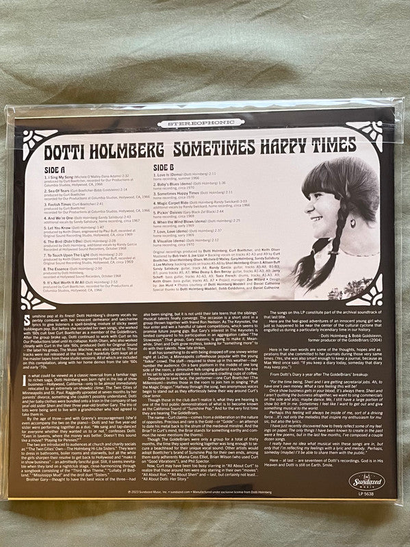 Dottie Holmberg Sometimes Happy Times Sundazed Music, Inc. LP, Col Mint (M) Mint (M)