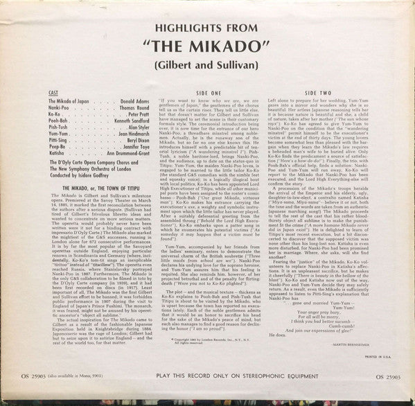 Highlights From The Mikado | Near Mint (NM) Very Good Plus (VG+)