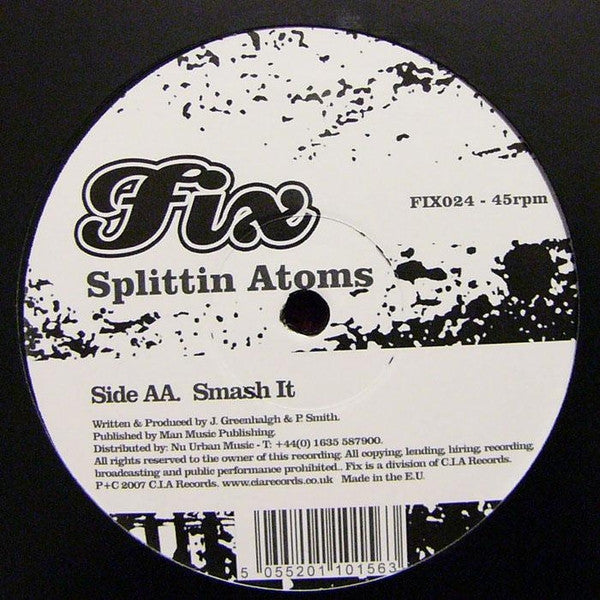 Splittin' Atoms - Bulletproof Monk (Taxman Remix) / Smash It | Mint (M) Generic - DRUM & BASS *NEW*