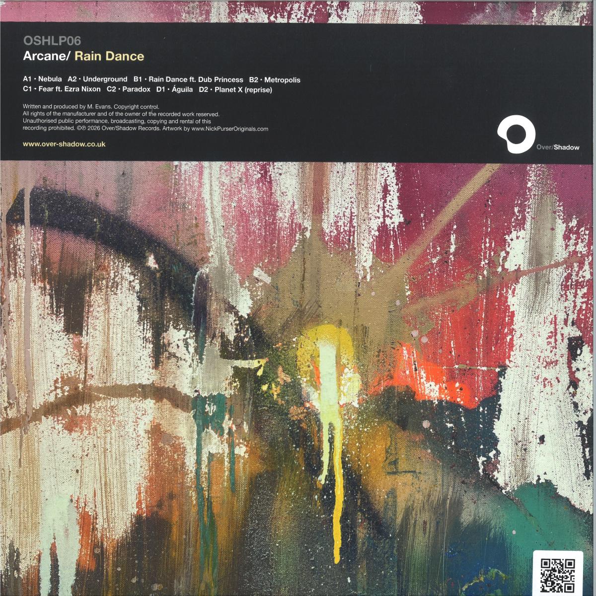 Arcane - Rain Dance (VINYL 2xLP Over/Shadow OSHLP06) | NEW - DRUM & BASS *NEW*