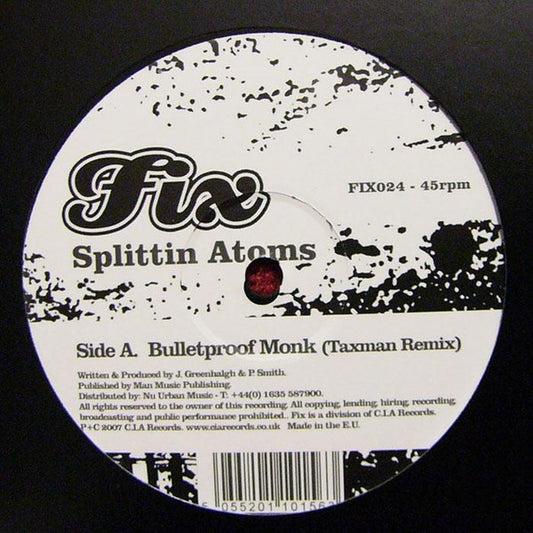 Splittin' Atoms - Bulletproof Monk (Taxman Remix) / Smash It | Mint (M) Generic - DRUM & BASS *NEW*