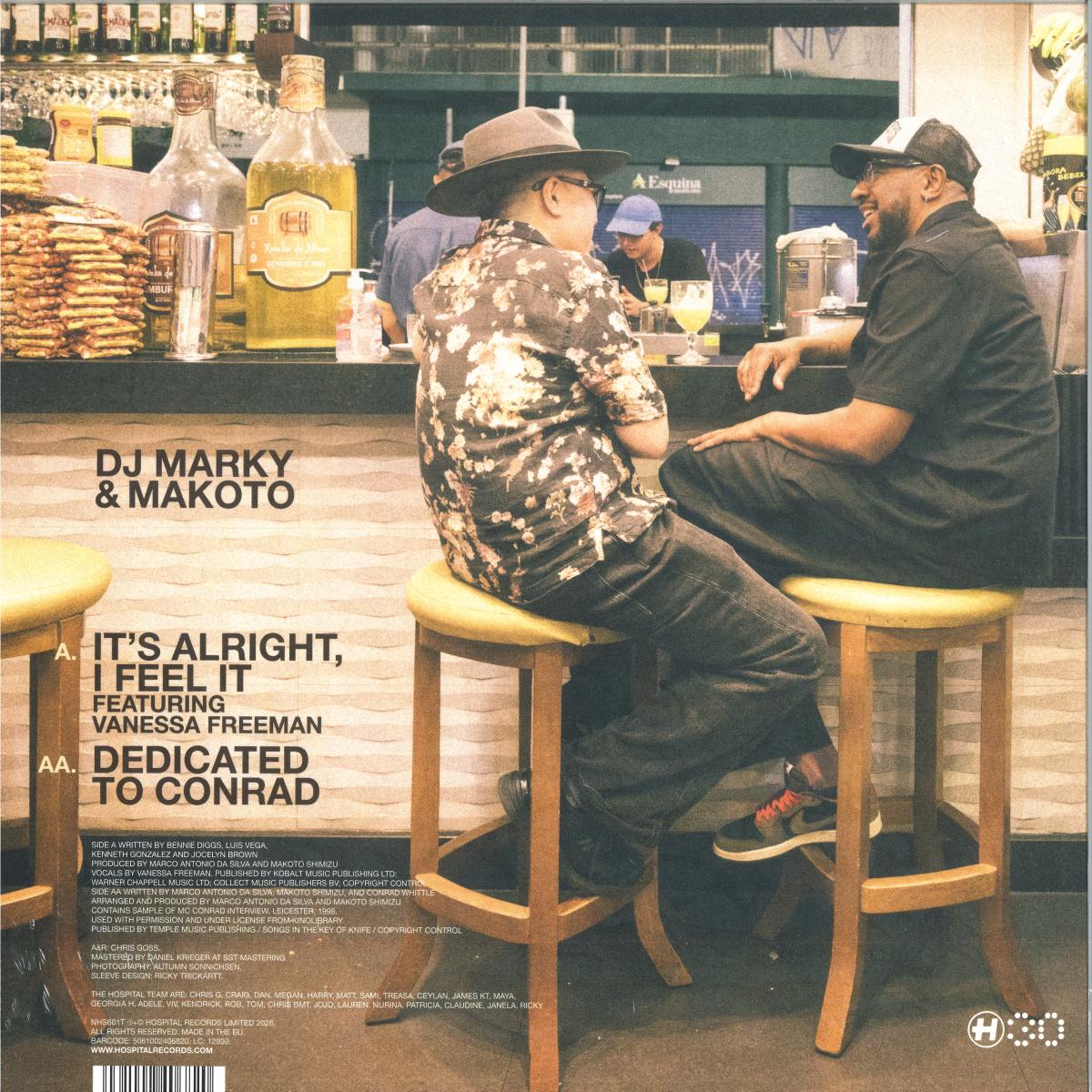 DJ Marky & Makoto - It's Alright, I Feel It / Dedicated to Conrad (VINYL 12" Hospital NHS601T 2026) | NEW - DRUM & BASS *NEW*