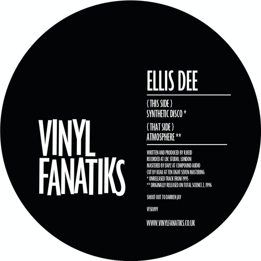 Ellis Dee - (PRESALE 6/19/26) Synthetic Disco / Atmosphere (VINYL) | Mint (M) Mint (M) - DRUM & BASS *NEW*