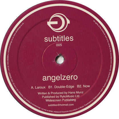 Angelzero - Laroux / Double-Edge / Now (12" VINYL) | Excellent+ (EX+) Generic - DRUM & BASS / USED *EXCELLENT+*