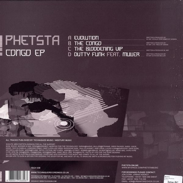 Phetsta - Congo EP | Excellent (EX) Excellent (EX) - DRUM & BASS / USED *EXCELLENT*