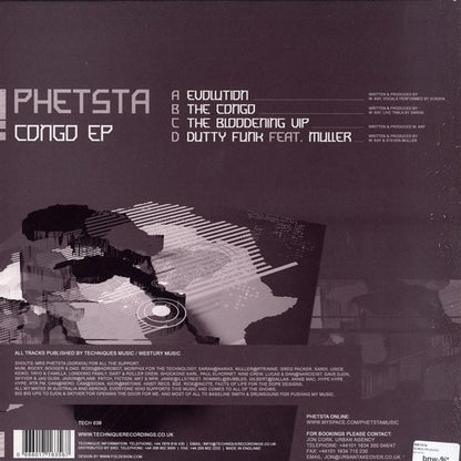 Phetsta - Congo EP | Excellent (EX) Excellent (EX) - DRUM & BASS / USED *EXCELLENT*