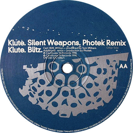 Silent Weapons (Photek Remix) / Blitz (12" VINYL) | Excellent (EX) Very Good Plus (VG+) - DRUM & BASS / USED *EXCELLENT*
