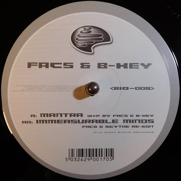 Facs - Mantra / Immeasurable Minds | Excellent (EX) Very Good Plus (VG+) - DRUM & BASS / USED *EXCELLENT*