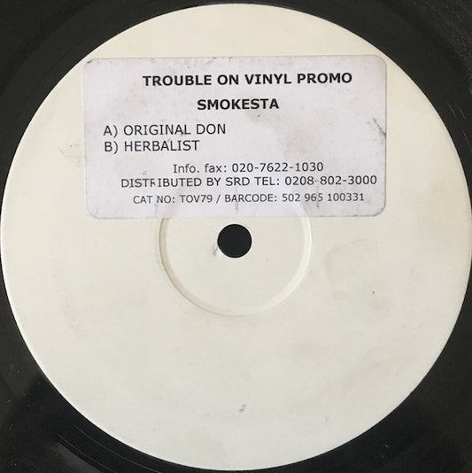 Smokesta - Original Don / Herbalist | Very Good Plus (VG+) Generic - DRUM & BASS / USED *VERY GOOD+*