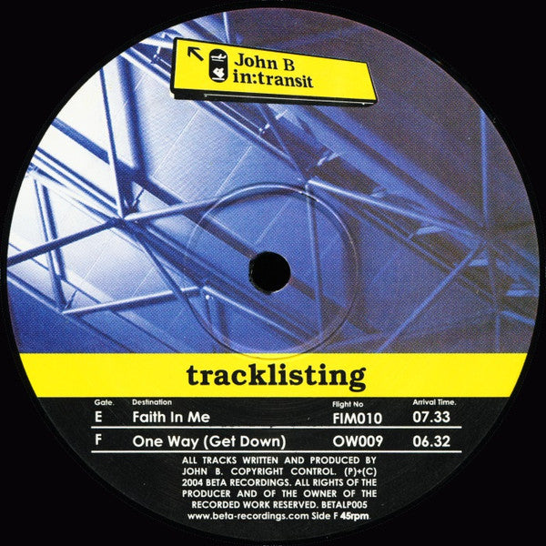 John B - In:Transit (3xVINYL) | Very Good Plus (VG+) Generic - DRUM & BASS / USED *VERY GOOD+*