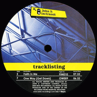 John B - In:Transit (3xVINYL) | Very Good Plus (VG+) Generic - DRUM & BASS / USED *VERY GOOD+*