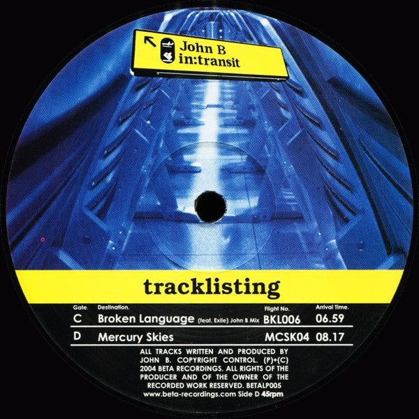 John B - In:Transit (3xVINYL) | Very Good Plus (VG+) Generic - DRUM & BASS / USED *VERY GOOD+*