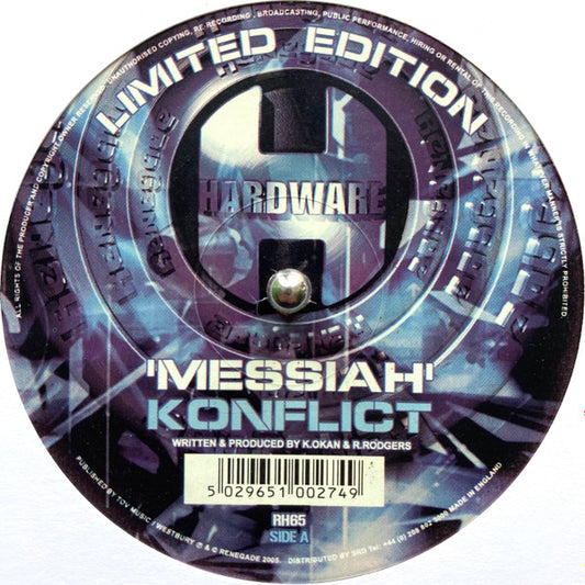 Konflict - Messiah / Beckoning | Very Good Plus (VG+) Excellent (EX) - DRUM & BASS / USED *VERY GOOD+*