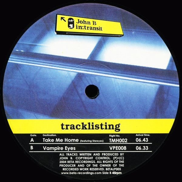 John B - In:Transit (3xVINYL) | Very Good Plus (VG+) Generic - DRUM & BASS / USED *VERY GOOD+*
