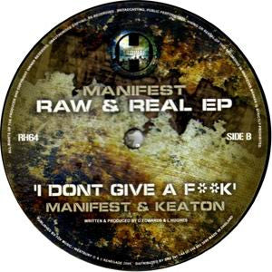 Manifest - Raw & Real EP | Very Good (VG) Excellent (EX) - DRUM & BASS / USED *VERY GOOD*