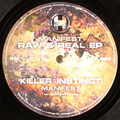 Manifest - Raw & Real EP | Very Good (VG) Excellent (EX) - DRUM & BASS / USED *VERY GOOD*