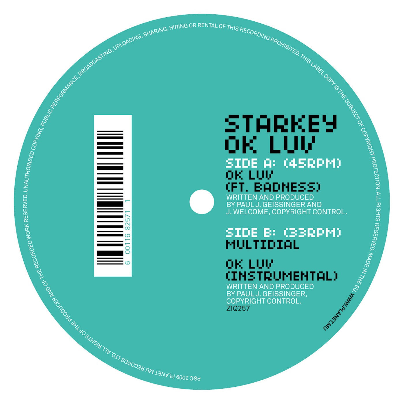 Starkey - OK Luv - 12" (Vinyl) | Mint (M) Mint (M) - DUBSTEP *NEW*