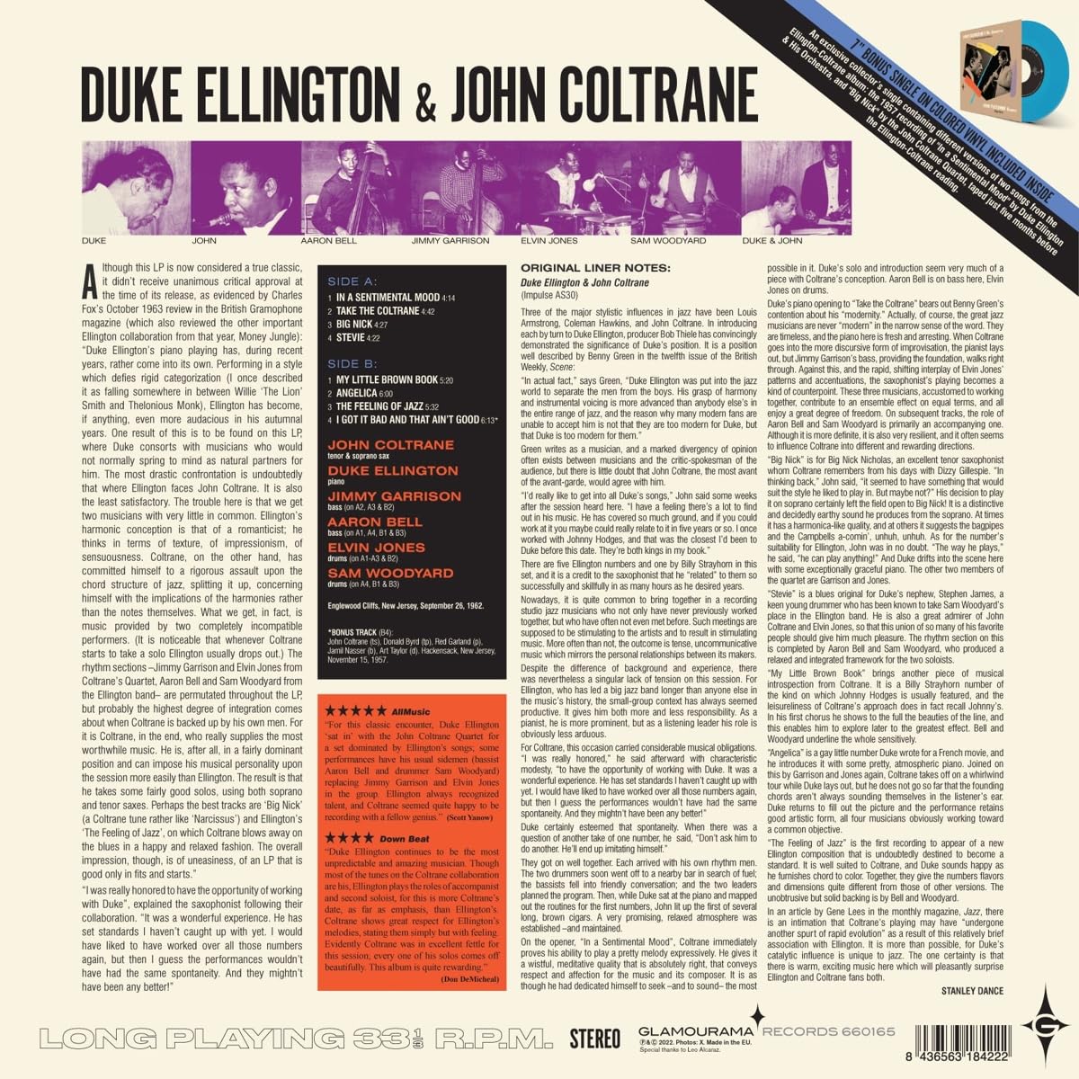 Duke Ellington & John Coltrane (180 Gram Blue Colored Vinyl with Bonus 7-Inch) [Import] |