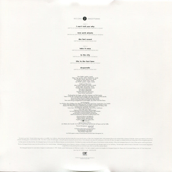 Eagles Hell Freezes Over Geffen Records, Eagles Recording Company, Universal Music Group 2xLP, Album, RE, RM, 180 Mint (M) Mint (M)