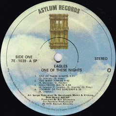 Eagles One Of These Nights Asylum Records LP, Album, SP Very Good Plus (VG+) Near Mint (NM or M-)