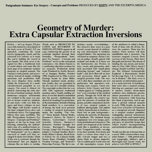Geometry Of Murder: Extra Capsular Extraction Inversions (Crystal Clear Vinyl) |