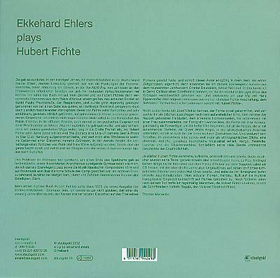 EKKEHARD EHLERS - Plays Hubert Fichte |