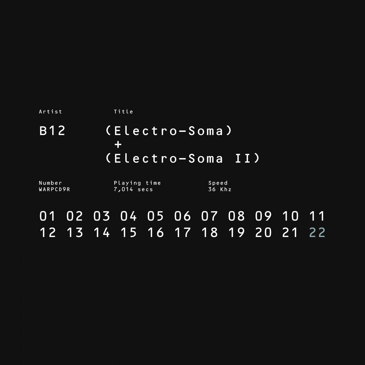 B12 - Electro-Soma I + II Anthology (CD) | Mint (M) Mint (M) - ELECTRONIC *NEW*