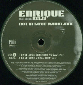 Not In Love Radio Mix (Black) | Very Good Plus (VG+) Very Good (VG)