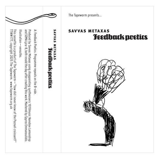 Savvas Metaxas - (PRESALE 5/2/25) Feedback Poetics (CASSETTE The Tapeworm) | NEW - EXPERIMENTAL *NEW*