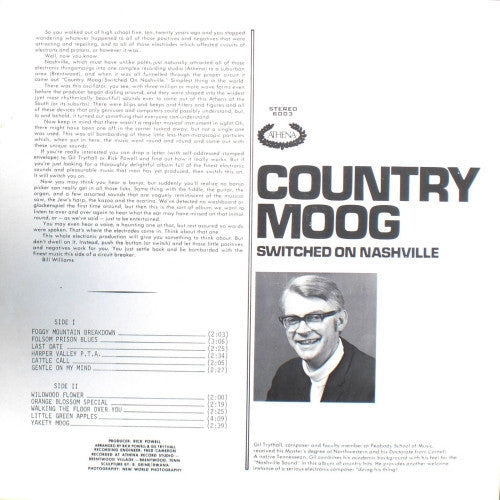 Gil Trythall - Switched On Nashville (Country Moog) (VINYL LP) | Near Mint- (NM-) Excellent+ (EX+) - EXPERIMENTAL / USED *NEAR MINT-*